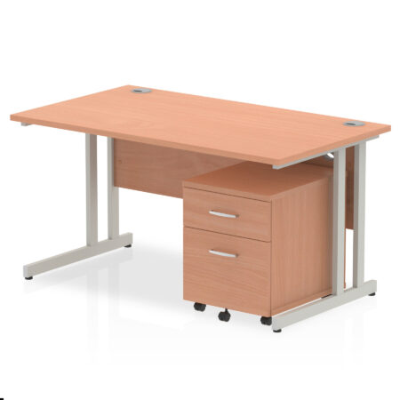 Pace 1400mm Cantilever Straight Desk With Mobile Pedestal
