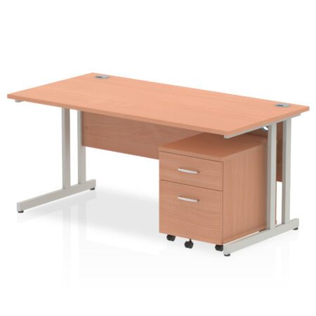 Pace 1600mm Cantilever Straight Desk With Mobile Pedestal