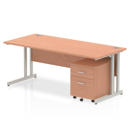 Pace 1800mm Cantilever Straight Desk With Mobile Pedestal