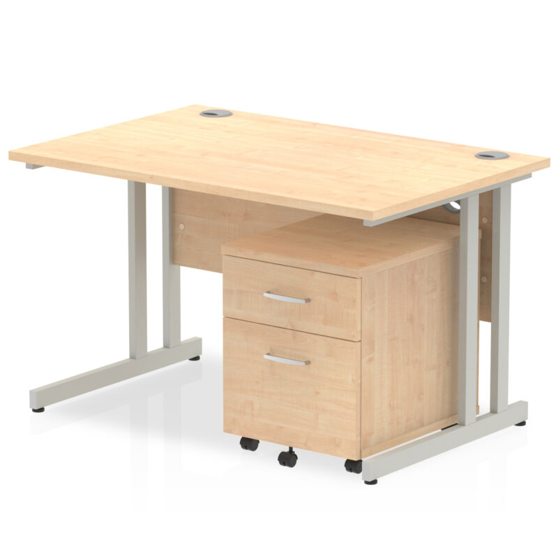 Pace 1200mm Cantilever Straight Desk With Mobile Pedestal - Image 9