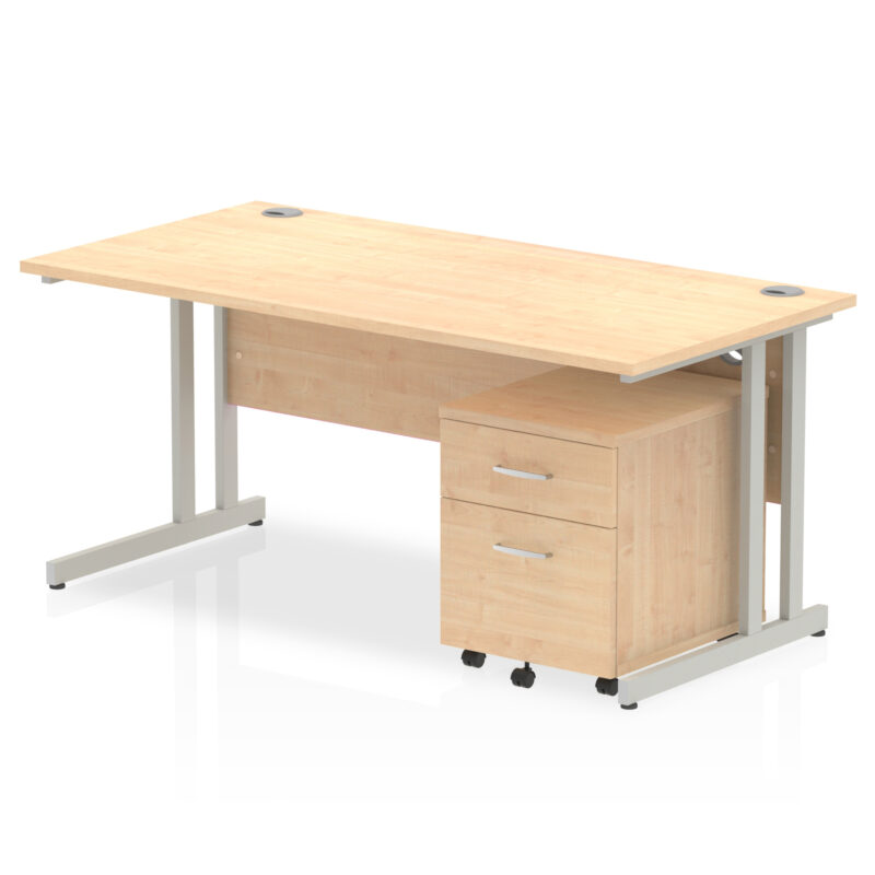 Pace 1600mm Cantilever Straight Desk With Mobile Pedestal - Image 9