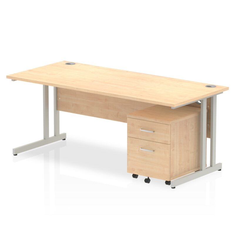 Pace 1800mm Cantilever Straight Desk With Mobile Pedestal - Image 9