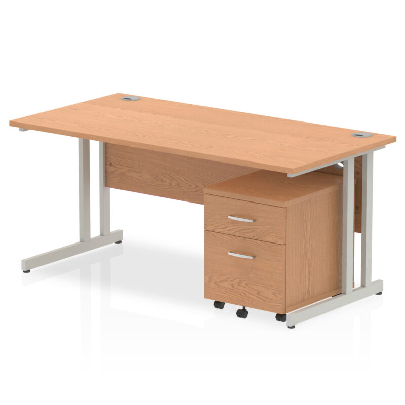 Pace 1600mm Cantilever Straight Desk With Mobile Pedestal - Image 13