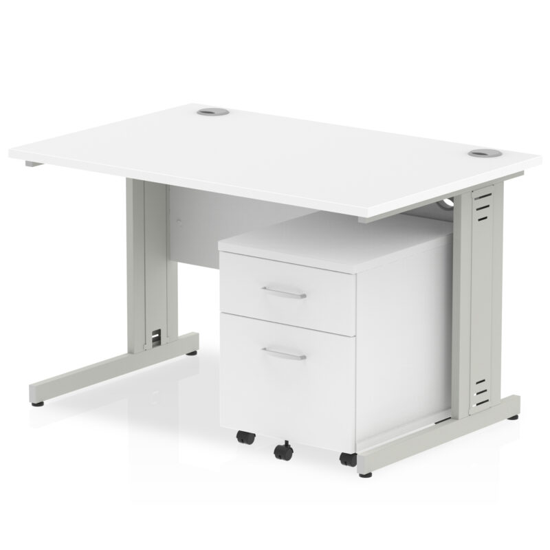 Pace 1200mm Cable Managed Straight Desk With Mobile Pedestal - Image 21