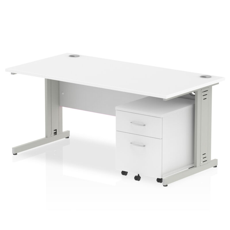 Pace 1600mm Cable Managed Straight Desk With Mobile Pedestal - Image 21