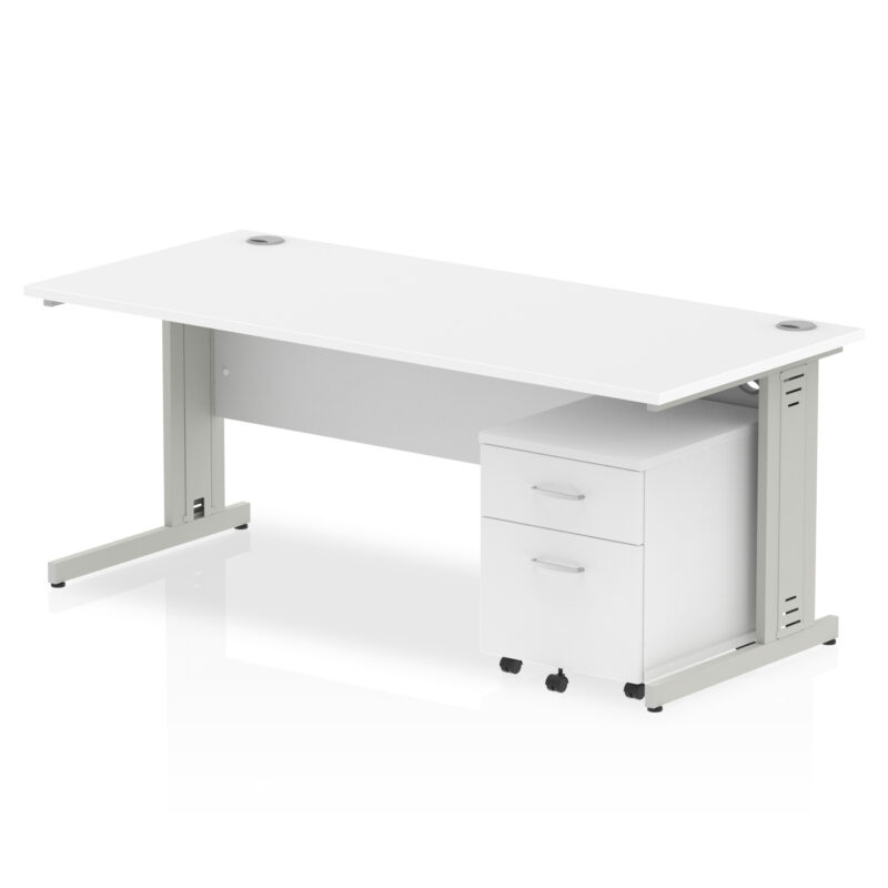 Pace 1800mm Cable Managed Straight Desk With Mobile Pedestal - Image 21