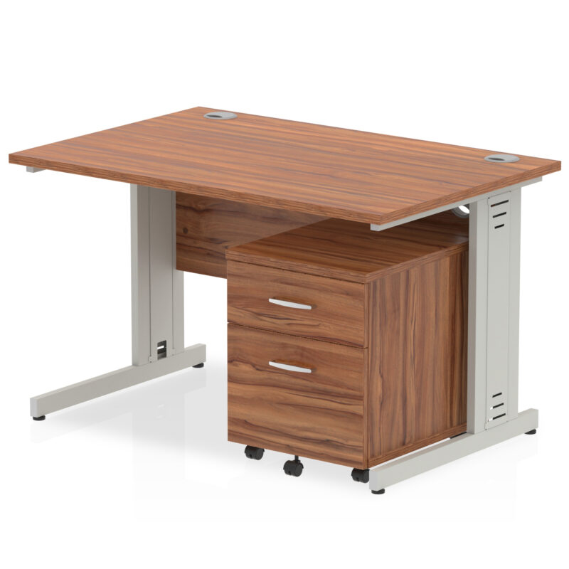 Pace 1200mm Cable Managed Straight Desk With Mobile Pedestal - Image 17