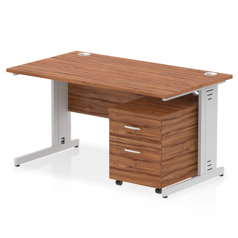Pace 1400mm Cable Managed Straight Desk With Mobile Pedestal - Image 17