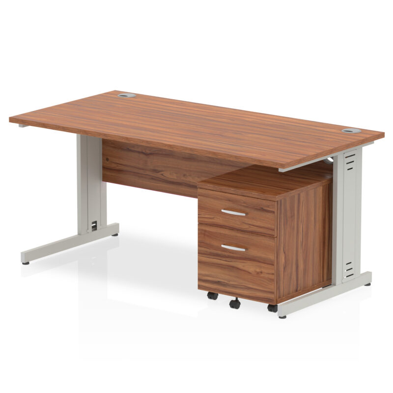 Pace 1600mm Cable Managed Straight Desk With Mobile Pedestal - Image 17