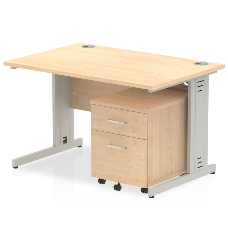 Pace 1200mm Cable Managed Straight Desk With Mobile Pedestal - Image 9