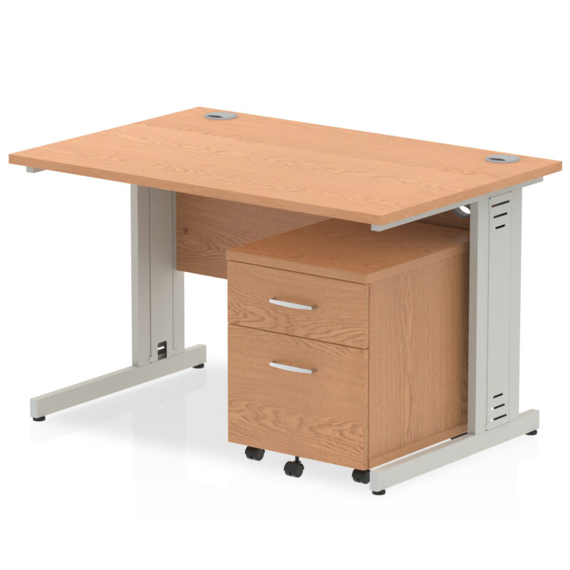 Pace 1200mm Cable Managed Straight Desk With Mobile Pedestal - Image 13