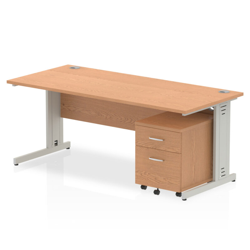 Pace 1800mm Cable Managed Straight Desk With Mobile Pedestal - Image 13