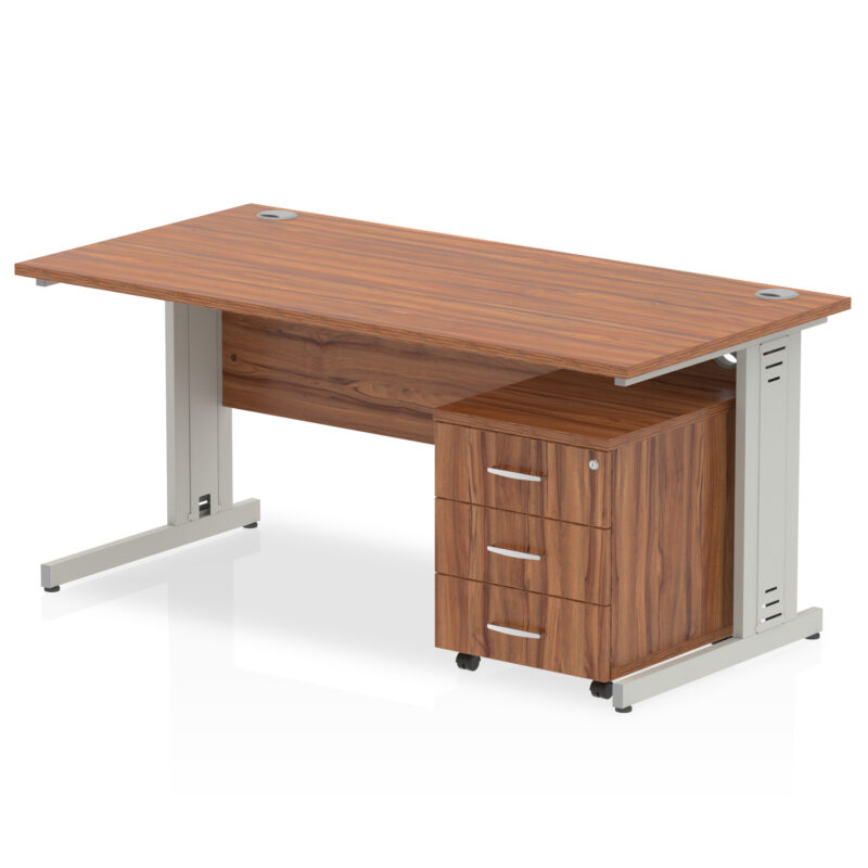Pace 1600mm Cable Managed Straight Desk With Mobile Pedestal - Image 18