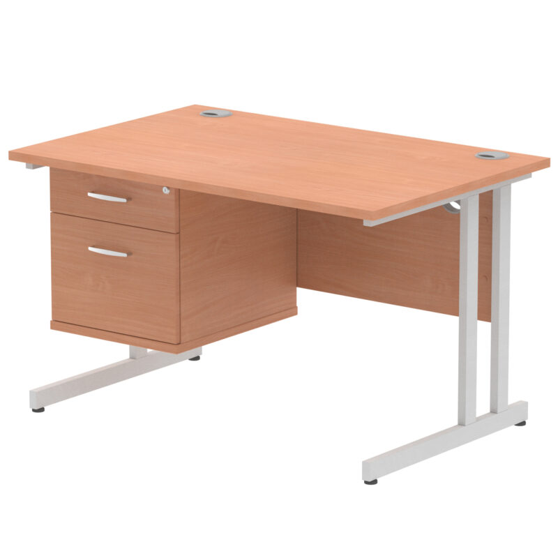 Pace 1200mm Cantilever Straight Desk With Single Fixed Pedestal - Image 60