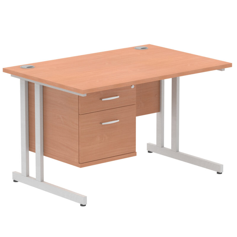 Pace 1200mm Cantilever Straight Desk With Single Fixed Pedestal - Image 62