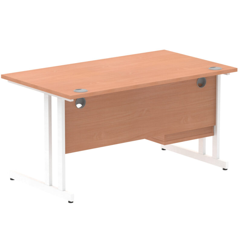 Pace 1400mm Cantilever Straight Desk With Single Fixed Pedestal - Image 7