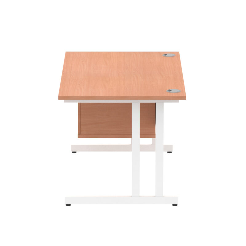 Pace 1400mm Cantilever Straight Desk With Single Fixed Pedestal - Image 8