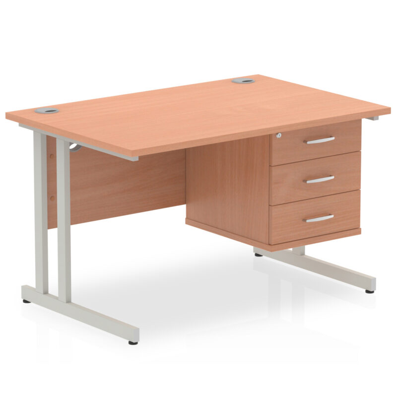 Pace 1200mm Cantilever Straight Desk With Single Fixed Pedestal - Image 69