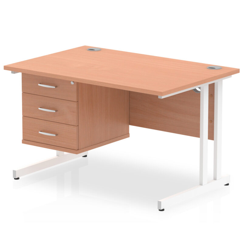 Pace 1200mm Cantilever Straight Desk With Single Fixed Pedestal - Image 9