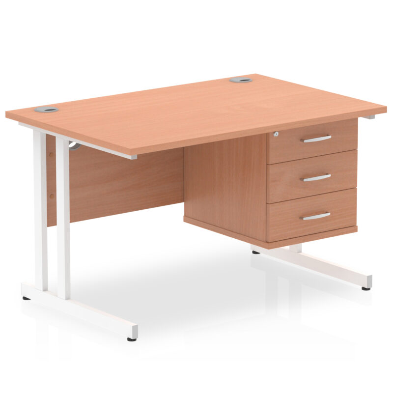 Pace 1200mm Cantilever Straight Desk With Single Fixed Pedestal - Image 10