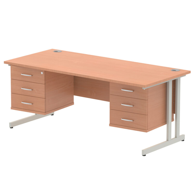 Pace 1800mm Cantilever Straight Desk With Two Fixed Pedestal - Image 27