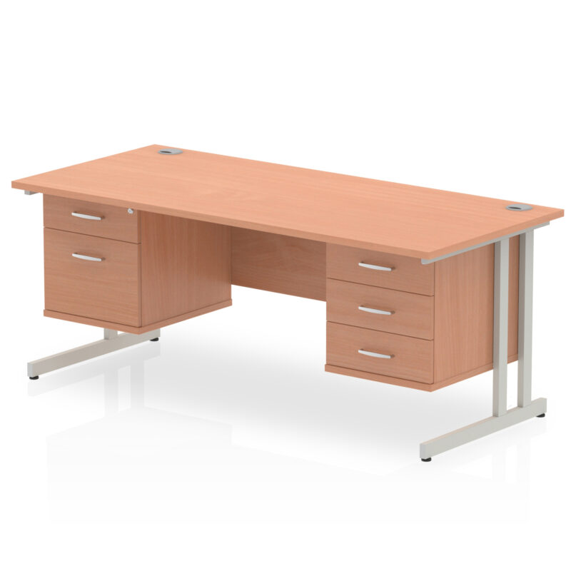 Pace 1600mm Cantilever Straight Desk With Two Fixed Pedestal - Image 23