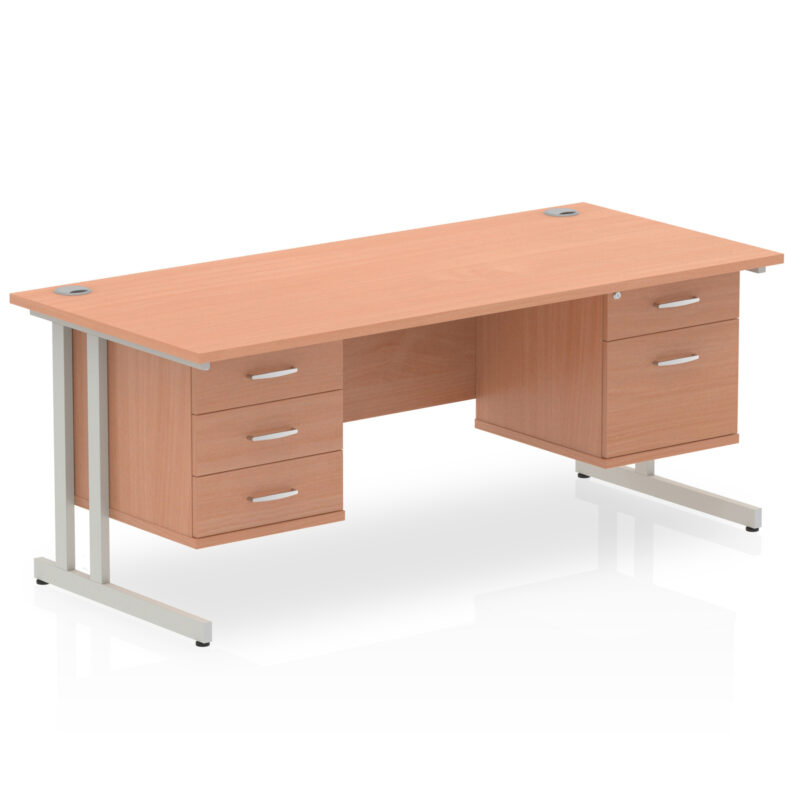 Pace 1800mm Cantilever Straight Desk With Two Fixed Pedestal - Image 25