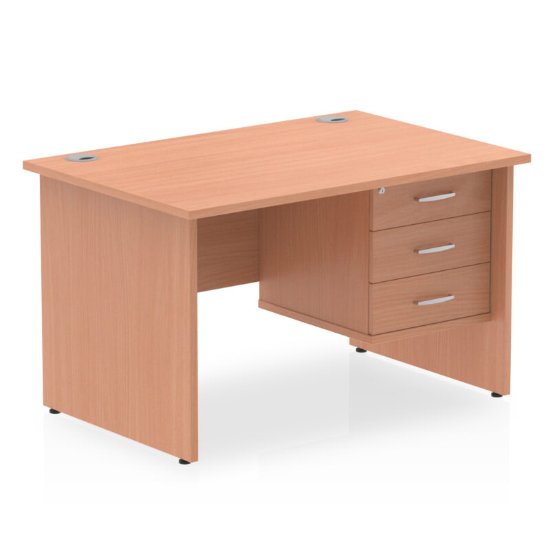 Pace 1200mm Panel End Straight Desk With Single Fixed Pedestal - Image 4