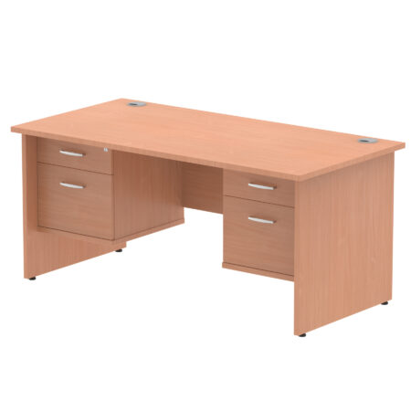 Pace 1600mm Panel End Straight Desk With Two Fixed Pedestal