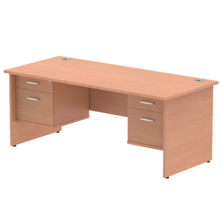 Pace 1800mm Panel End Straight Desk With Two Fixed Pedestal