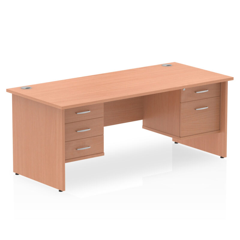 Pace 1800mm Panel End Straight Desk With Two Fixed Pedestal - Image 4