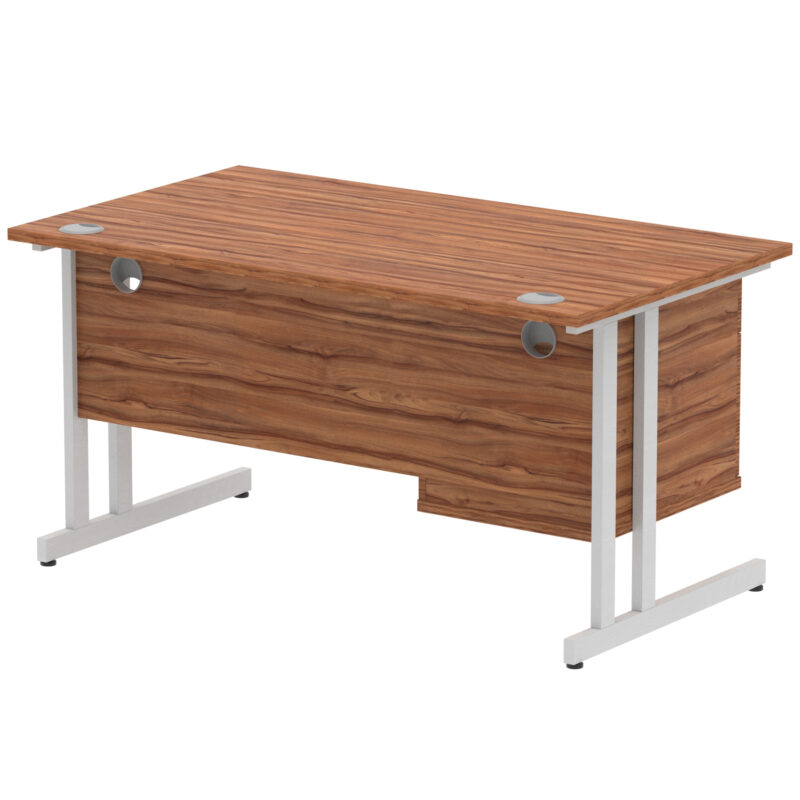 Pace 1400mm Cantilever Straight Desk With Single Fixed Pedestal - Image 103