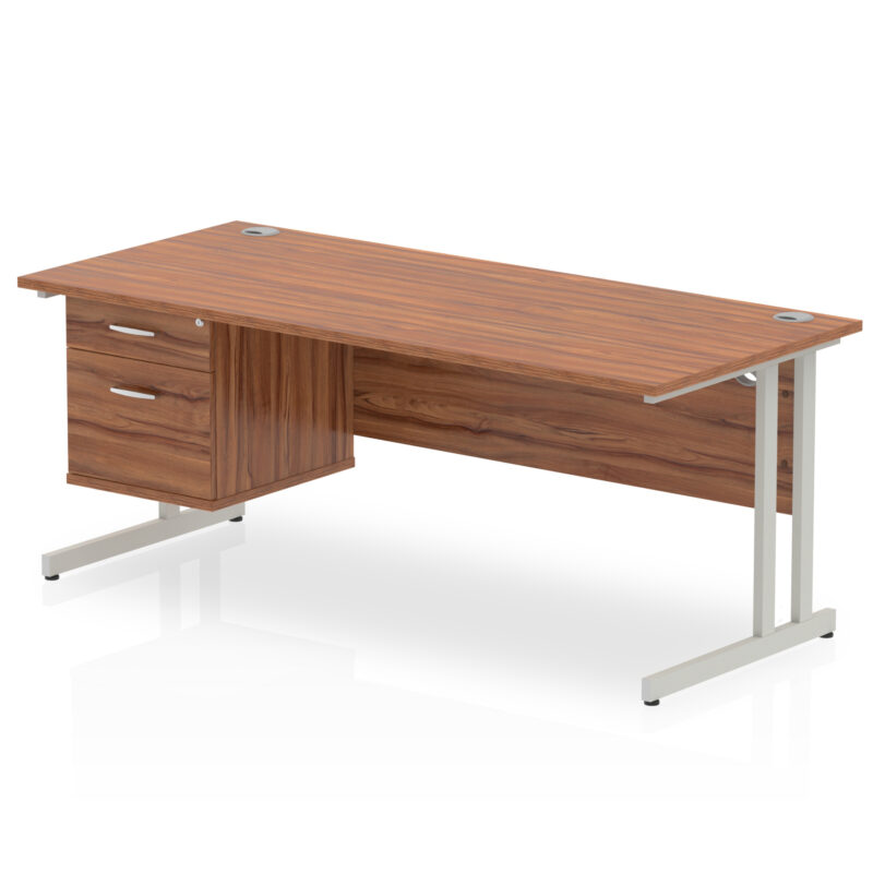 Pace 1800mm Cantilever Straight Desk With Single Fixed Pedestal - Image 37