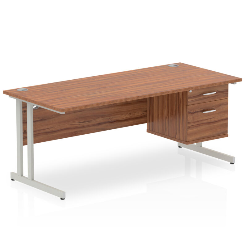 Pace 1800mm Cantilever Straight Desk With Single Fixed Pedestal - Image 38
