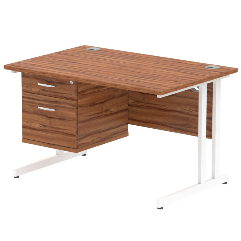 Pace 1200mm Cantilever Straight Desk With Single Fixed Pedestal - Image 40