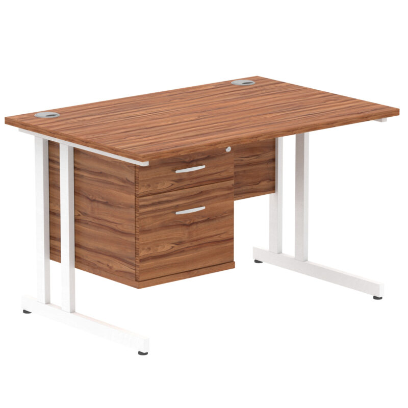 Pace 1200mm Cantilever Straight Desk With Single Fixed Pedestal - Image 42
