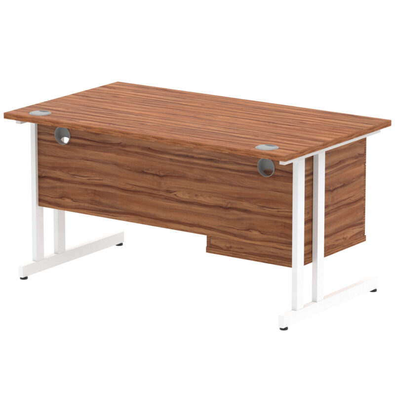 Pace 1400mm Cantilever Straight Desk With Single Fixed Pedestal - Image 44