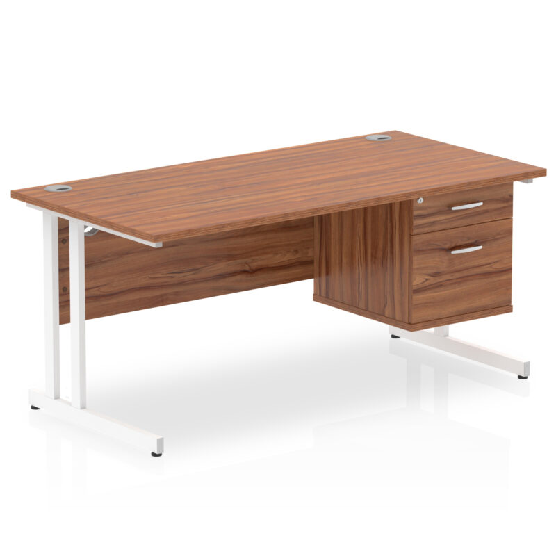 Pace 1600mm Cantilever Straight Desk With Single Fixed Pedestal - Image 16