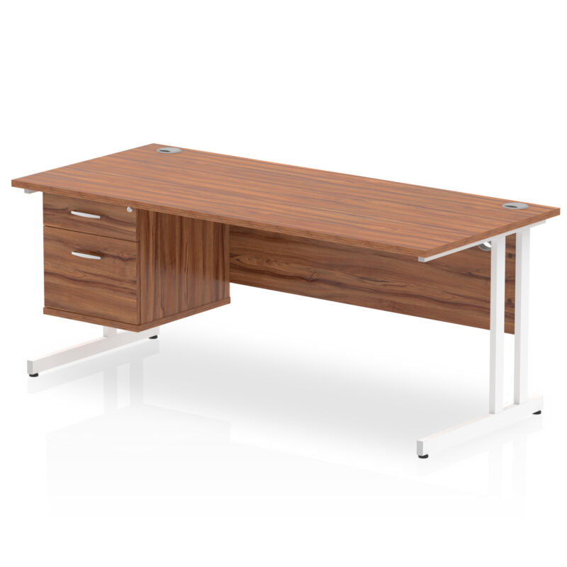 Pace 1800mm Cantilever Straight Desk With Single Fixed Pedestal - Image 15