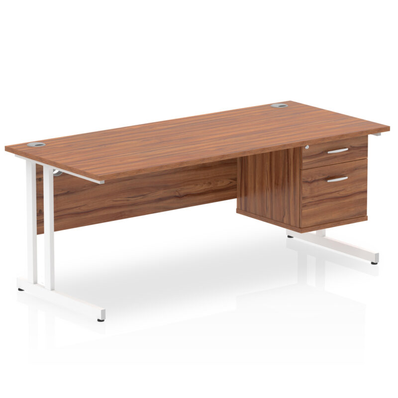 Pace 1800mm Cantilever Straight Desk With Single Fixed Pedestal - Image 16