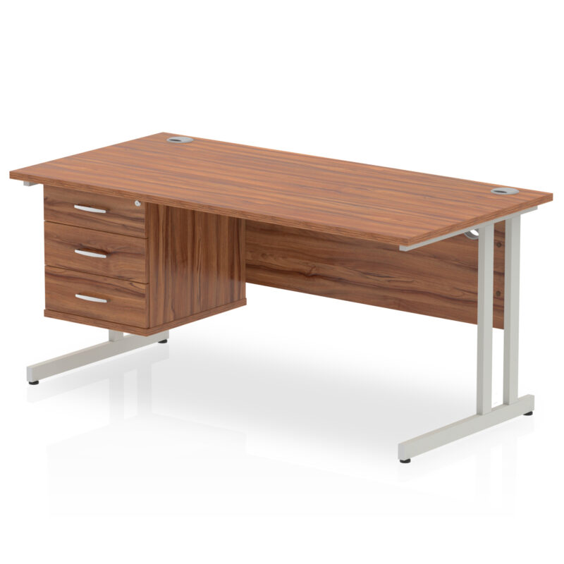 Pace 1600mm Cantilever Straight Desk With Single Fixed Pedestal - Image 39