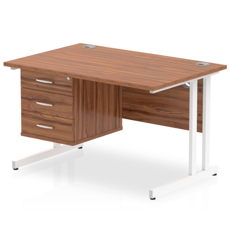 Pace 1200mm Cantilever Straight Desk With Single Fixed Pedestal - Image 48