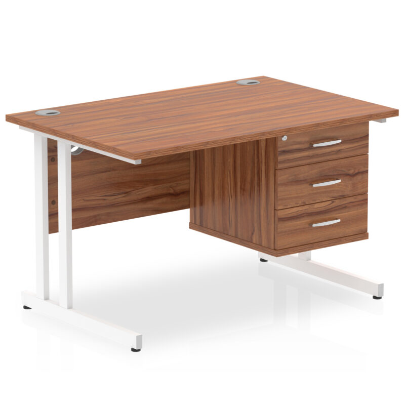 Pace 1200mm Cantilever Straight Desk With Single Fixed Pedestal - Image 49