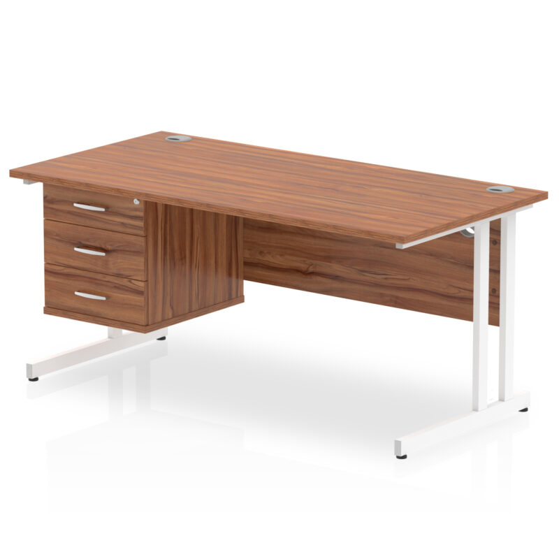 Pace 1600mm Cantilever Straight Desk With Single Fixed Pedestal - Image 17