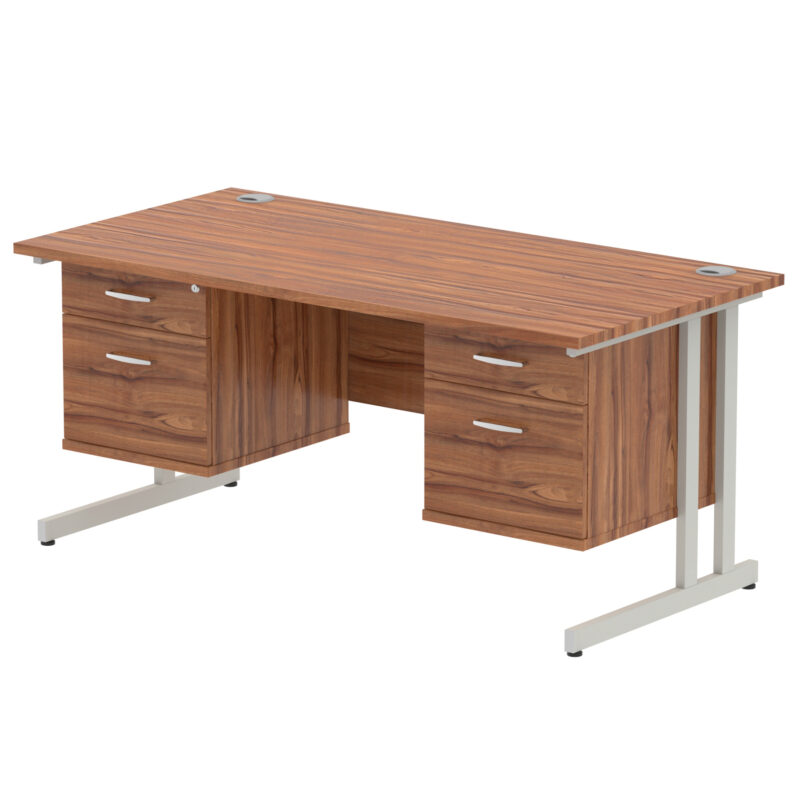 Pace 1600mm Cantilever Straight Desk With Two Fixed Pedestal - Image 40