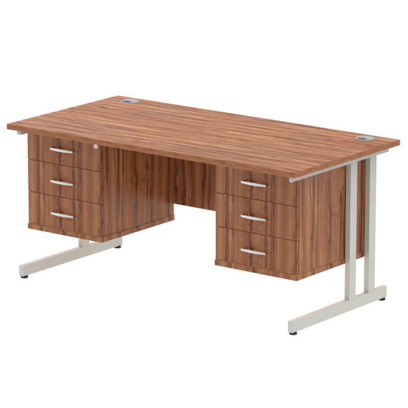 Pace 1600mm Cantilever Straight Desk With Two Fixed Pedestal - Image 41
