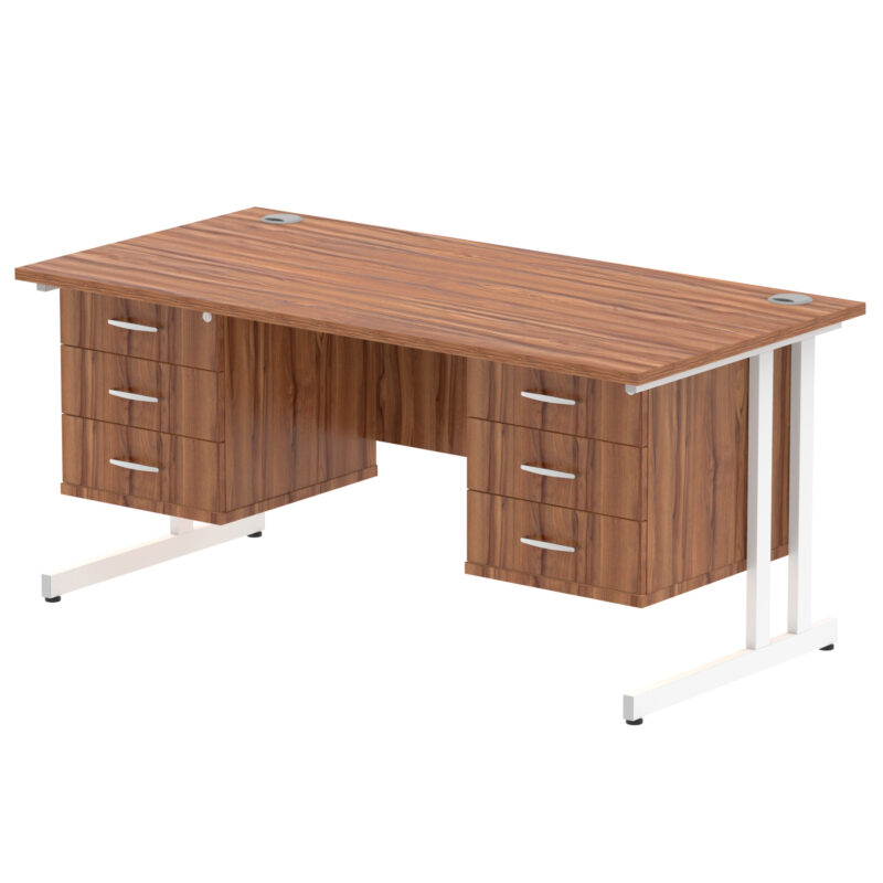 Pace 1600mm Cantilever Straight Desk With Two Fixed Pedestal - Image 18