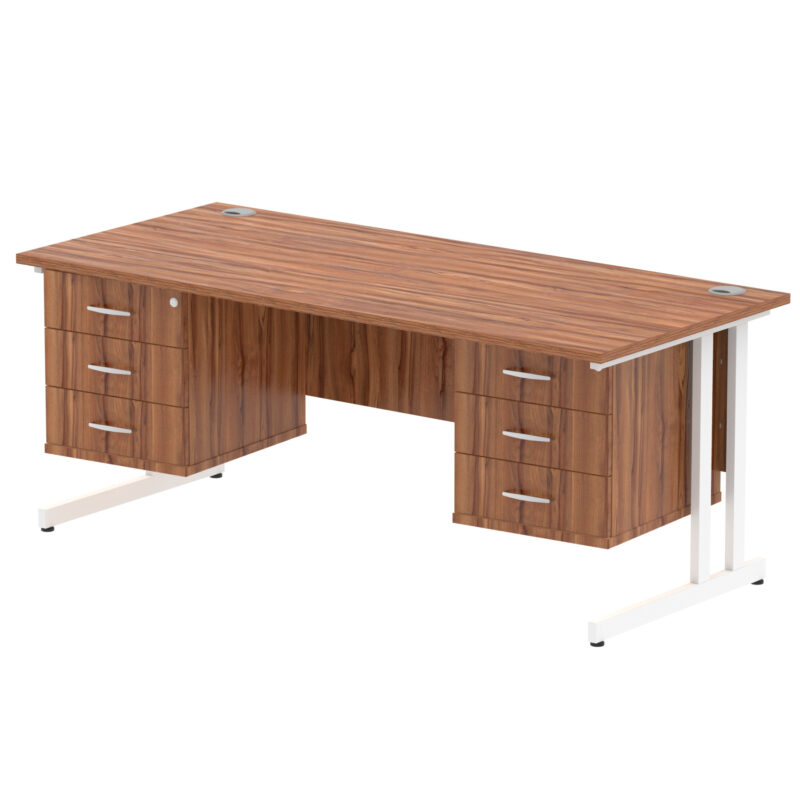 Pace 1800mm Cantilever Straight Desk With Two Fixed Pedestal - Image 19