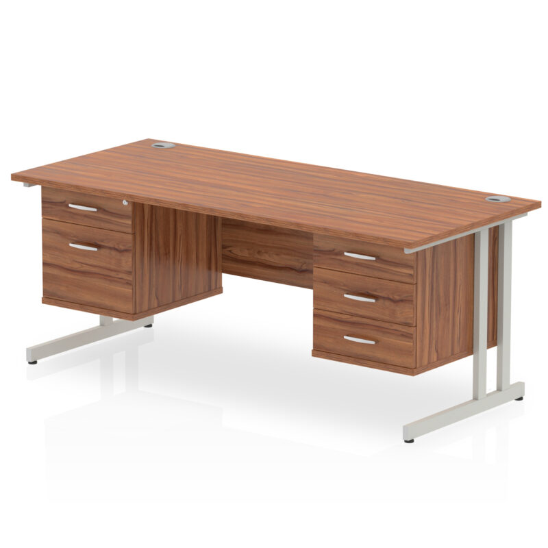 Pace 1600mm Cantilever Straight Desk With Two Fixed Pedestal - Image 38