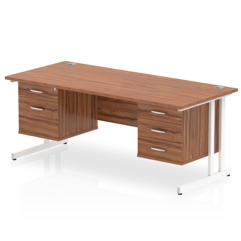 Pace 1600mm Cantilever Straight Desk With Two Fixed Pedestal - Image 15